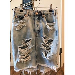 #oneteaspoon jean skirt